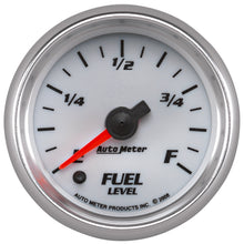 Load image into Gallery viewer, AutoMeter 19709 GAUGE, FUEL LEVEL, 2 1/16", 0-280O PROGRAMMABLE, WHITE, PRO-CYCLE