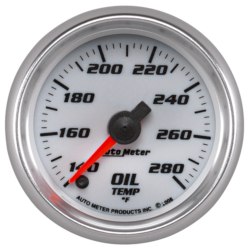 AutoMeter 19740 GAUGE, OIL TEMP, 2 1/16", 140-280?F, DIGITAL STEPPER MOTOR, WHITE, PRO-CYCLE