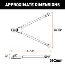 Load image into Gallery viewer, CURT 19745 Universal Tow Bar with 2" Coupler, 5,000 lbs, Adjusts 26" to 40"