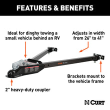 Load image into Gallery viewer, CURT 19745 Universal Tow Bar with 2" Coupler, 5,000 lbs, Adjusts 26" to 40"