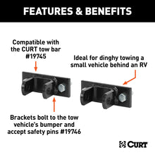 Load image into Gallery viewer, CURT 19748 Adjustable Tow Bar Bumper Brackets (1/2" Pin Holes)