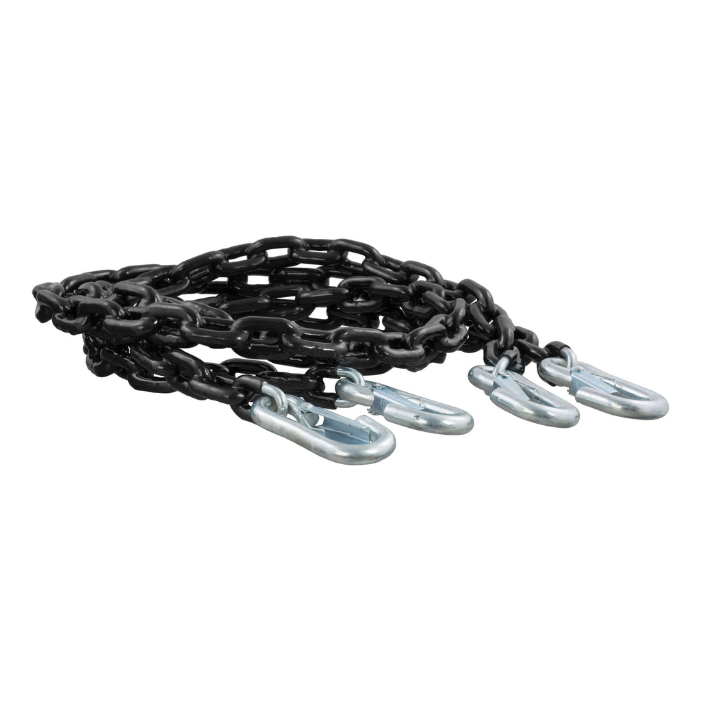 CURT 19749 65" Safety Chains with 2 Snap Hooks Each (5,000 lbs, Vinyl-Coated, 2-Pack)