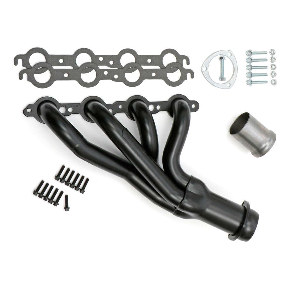 1978-88-A-BodyG-Body-Ls-Swap-Header-Mild-Steel-1-34-In.-Black-Maxx-Coated