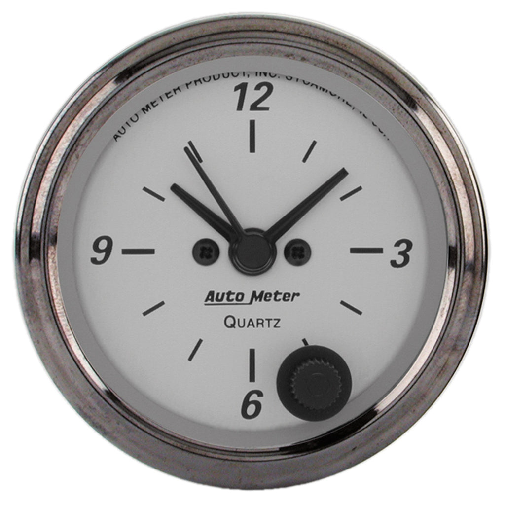 AutoMeter 1986 GAUGE, CLOCK, 2 1/16", 12HR, ANALOG, AMERICAN PLATINUM
