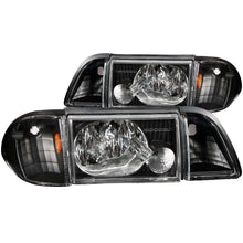Load image into Gallery viewer, 1987-1993-Ford-Mustang-Crystal-Headlights-Black-W-Corner-Lights-3Pc
