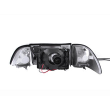 Load image into Gallery viewer, 1987-1993-Ford-Mustang-Crystal-Headlights-Black-W-Corner-Lights-3Pc