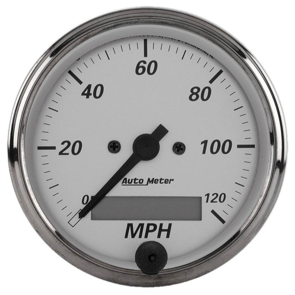 AutoMeter 1988 GAUGE, SPEEDOMETER, 3 1/8", 120MPH, ELEC. PROGRAM., AMERICAN PLATINUM