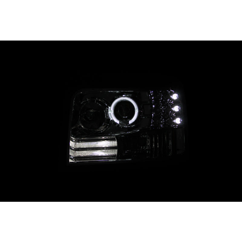 1992-1996-Ford-F-150-Projector-Headlights-W-Halo-Chrome-W-Side-Markers-And-Parking-Lights