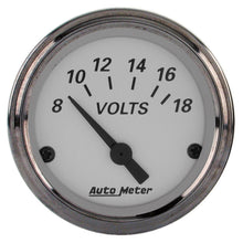 Load image into Gallery viewer, AutoMeter 1992 GAUGE, VOLTMETER, 2 1/16", 18V, ELEC, AMERICAN PLATINUM