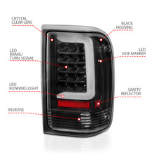 Load image into Gallery viewer, 1993-1997-Ford-Ranger-Led-Tail-Lights-W-Light-Bar-Black-Housing-Clear-Lens