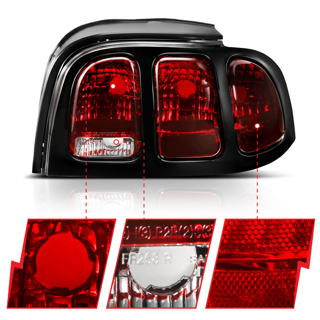1994-1998-Ford-Mustang-Taillight-Dark-Red-Lens-(Oe-Style)
