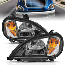 Load image into Gallery viewer, 1996-2013-Freightliner-Columbia-Led-Crystal-Headlights-Black-Housing-W-Clear-Lens-(Pair)