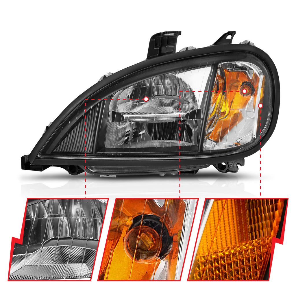 1996-2013-Freightliner-Columbia-Led-Crystal-Headlights-Black-Housing-W-Clear-Lens-(Pair)