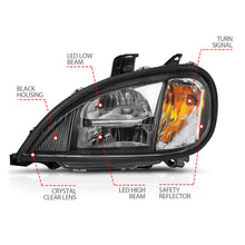 Load image into Gallery viewer, 1996-2013-Freightliner-Columbia-Led-Crystal-Headlights-Black-Housing-W-Clear-Lens-(Pair)