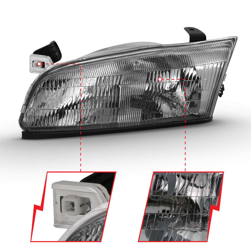 1997-1999-Toyota-Camry-Crystal-Headlight-Chrome-Amber(Oe)