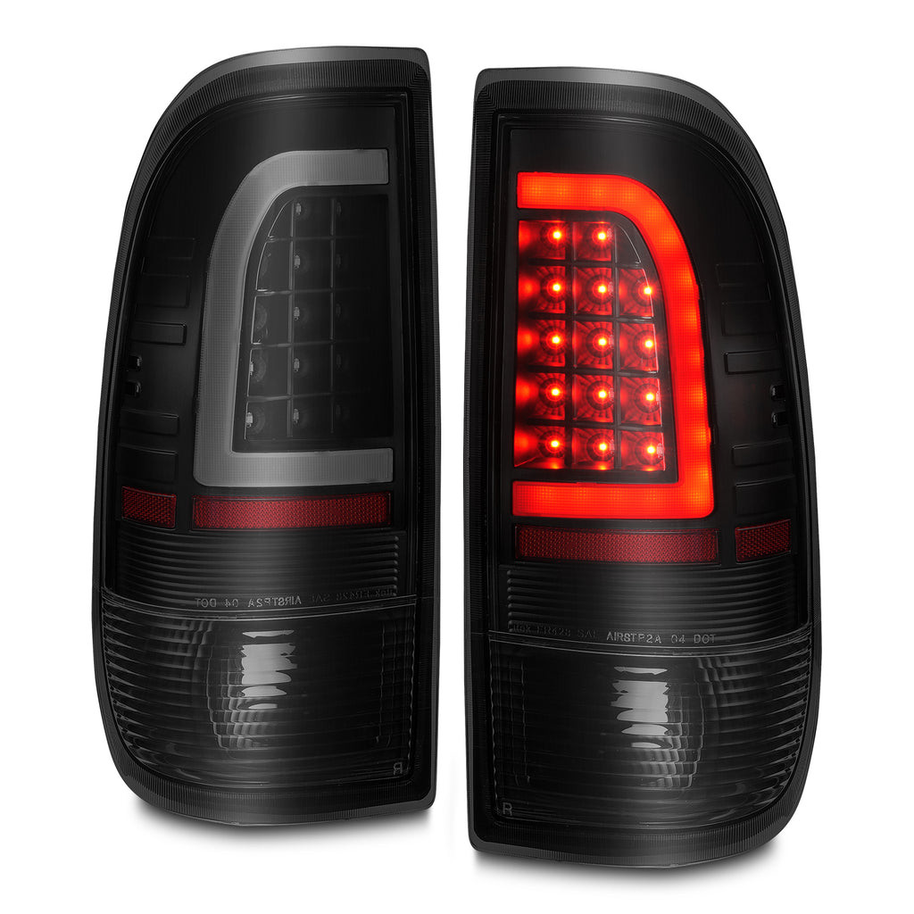 1997-2003-Ford-F-150-Led-Tail-Lights-W-Light-Bar-Black-Housing-Smoke-Lens
