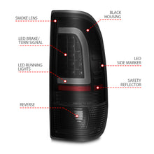 Load image into Gallery viewer, 1997-2003-Ford-F-150-Led-Tail-Lights-W-Light-Bar-Black-Housing-Smoke-Lens