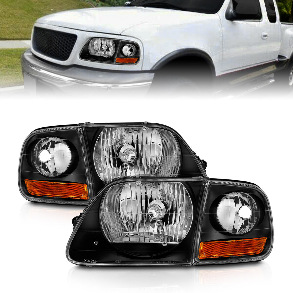 1997-2003-Ford-F150-Crystal-Headlight-Black-W-Parking-Light