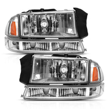 Load image into Gallery viewer, 1997-2004-Dodge-Dakota-Crystal-Headlight-Set-Chrome-Amber
