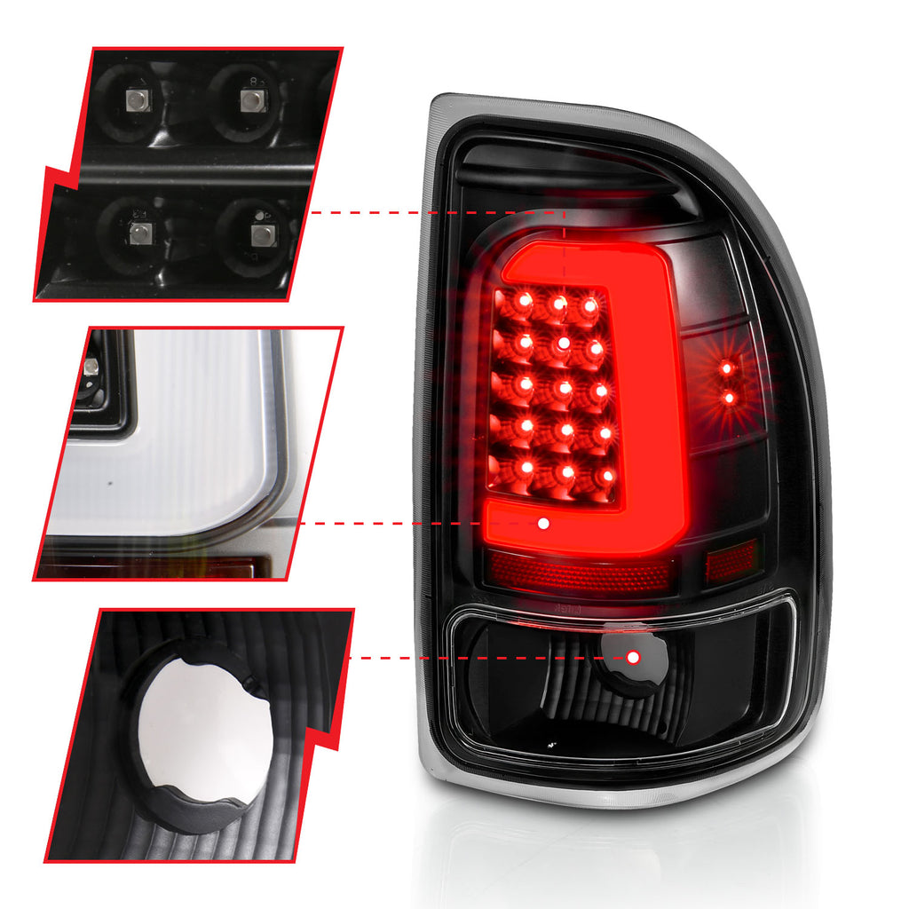 1997-2004-Dodge-Dakota-Led-Taillights-Black-Housing-Clear-Lens-Pair