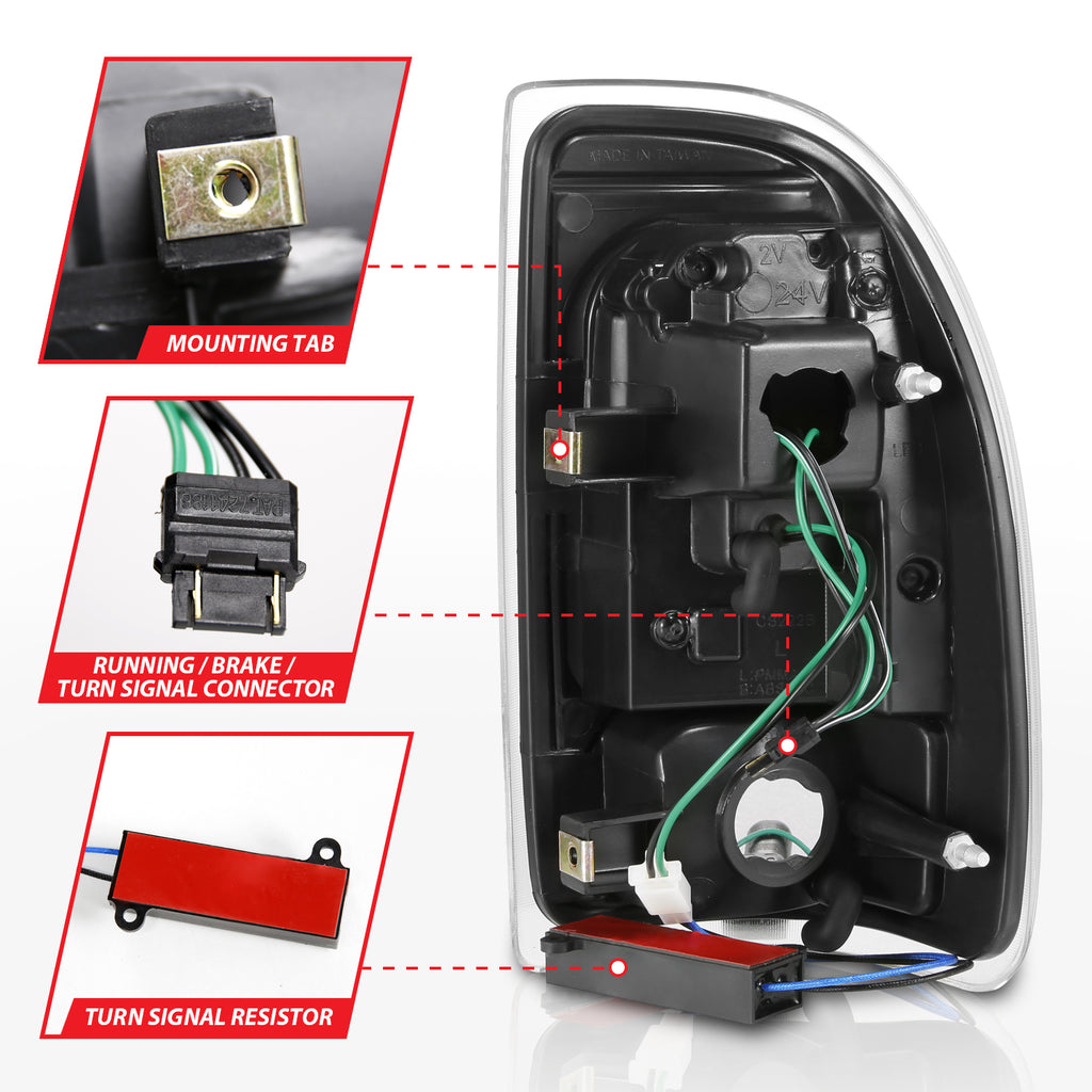 1997-2004-Dodge-Dakota-Led-Taillights-Black-Housing-Smoke-Lens-Pair