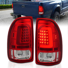 Load image into Gallery viewer, 1997-2004-Dodge-Dakota-Led-Taillights-Chrome-Housing-Red-Lens-Pair
