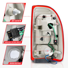 Load image into Gallery viewer, 1997-2004-Dodge-Dakota-Led-Taillights-Chrome-Housing-Red-Lens-Pair