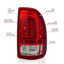Load image into Gallery viewer, 1997-2004-Dodge-Dakota-Led-Taillights-Chrome-Housing-Red-Lens-Pair