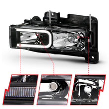 Load image into Gallery viewer, 1999-2000-Cadillac-Escalade-Crystal-Headlights-Light-Bar-Black-Housing-(Pair)
