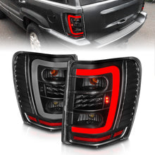 Load image into Gallery viewer, 1999-2004-Jeep-Grand-Cherokee-Led-Tail-Lights-W-Light-Bar-Black-Housing-Clear-Lens
