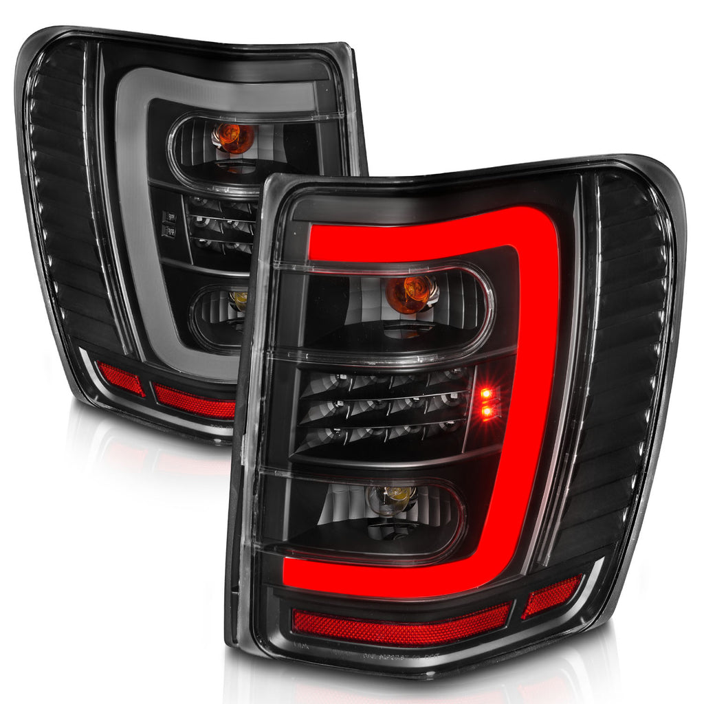1999-2004-Jeep-Grand-Cherokee-Led-Tail-Lights-W-Light-Bar-Black-Housing-Clear-Lens