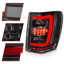 Load image into Gallery viewer, 1999-2004-Jeep-Grand-Cherokee-Led-Tail-Lights-W-Light-Bar-Black-Housing-Clear-Lens