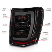 Load image into Gallery viewer, 1999-2004-Jeep-Grand-Cherokee-Led-Tail-Lights-W-Light-Bar-Black-Housing-Smoke-Lens
