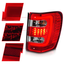 Load image into Gallery viewer, 1999-2004-Jeep-Grand-Cherokee-Led-Tail-Lights-W-Light-Bar-Chrome-Housing-RedClear-Lens