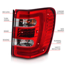 Load image into Gallery viewer, 1999-2004-Jeep-Grand-Cherokee-Led-Tail-Lights-W-Light-Bar-Chrome-Housing-RedClear-Lens