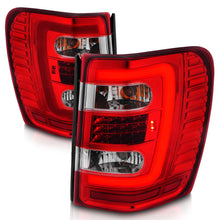 Load image into Gallery viewer, 1999-2004-Jeep-Grand-Cherokee-Led-Tail-Lights-W-Light-Bar-Chrome-Housing-RedClear-Lens