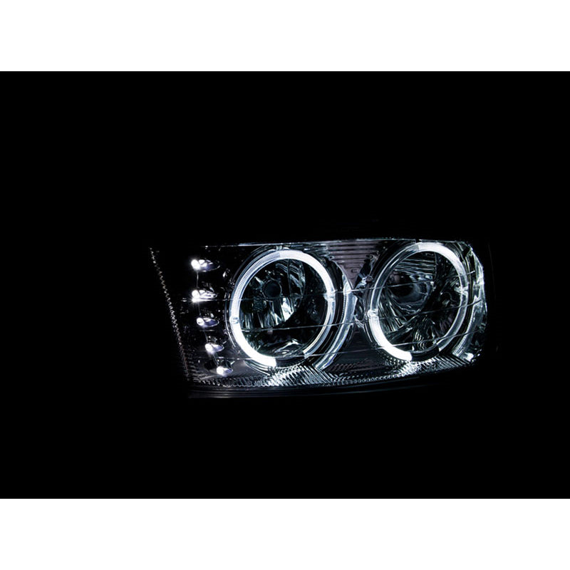 1999-2006-Gmc-Sierra-1500-Crystal-Headlights-W-Halo-And-Led-Chrome