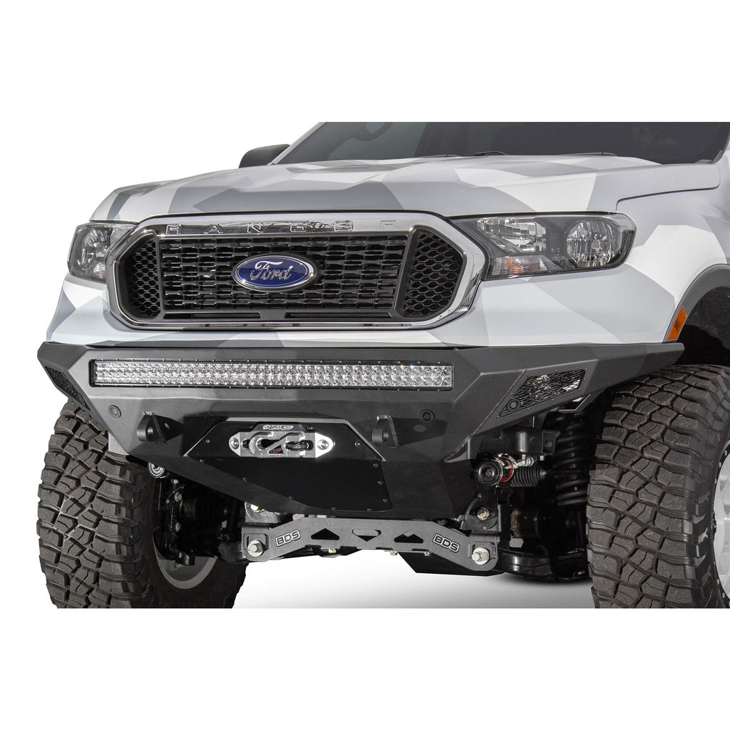 19C-Ranger-Stealth-Fighter-Front-Bumper-Front-Bumper-Black-With-Winch-Mount-And-Sensor-Cutouts