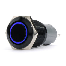 Load image into Gallery viewer, 19Mm-Black-2-Position-OnOff-Switch-(Blue)---Black-Flush-Mount-12V