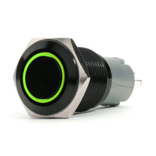 Load image into Gallery viewer, 19Mm-Black-2-Position-OnOff-Switch-(Green)---Black-Flush-Mount-12V