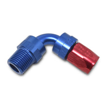 Load image into Gallery viewer, Performance--6-An-RedBlue-90-Degree-Full-Flow-Swivel-Pipe-Thread-Hose-End-(With-18In-Npt)