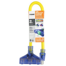 Load image into Gallery viewer, Prime Wire AD050802AD Powerview™ 2Ft. 12/3 STW Visual Amperage Detection 3-Outlet Adapter