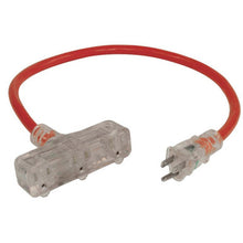 Load image into Gallery viewer, King Canada K-212-3T-RD 2' 12/3 Tri-Tap Extension Cord- Red