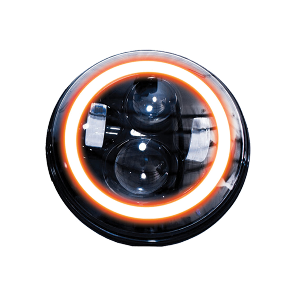 (1)-7In-Led-Projector-Kit-4X10w-W-WhiteAmber-Halo---Plug--Play-H4-HL-(Black)