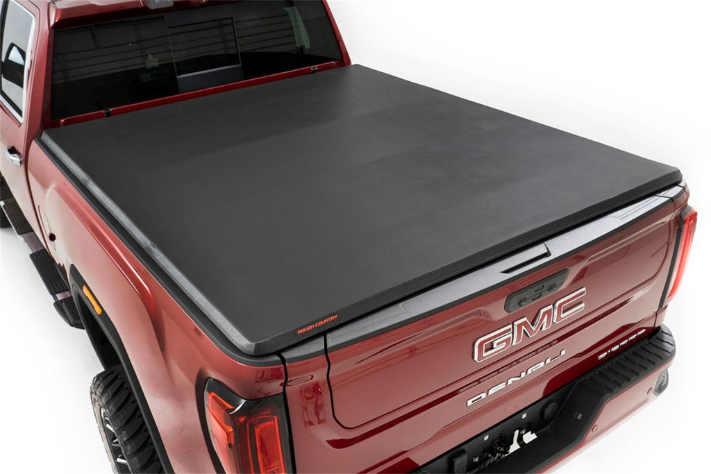 Rough Country 41120690A Soft Tri-Fold Tonneau Bed Cover for Select Chevrolet Silverado HD, Chevrolet Silverado HD, GMC Sierra HD, GMC Sierra HD