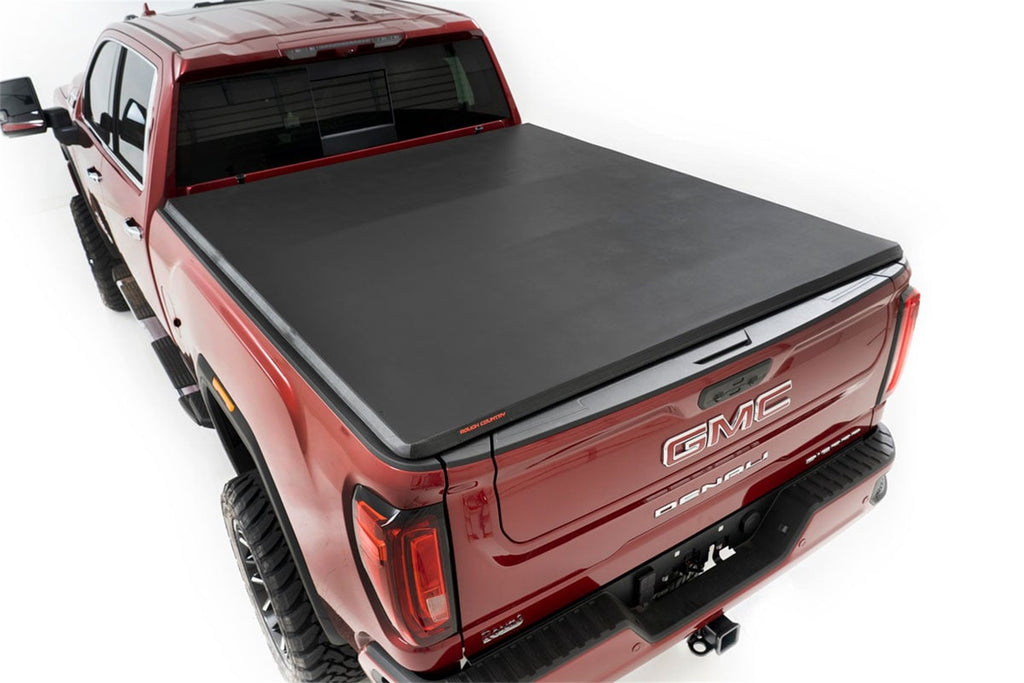 Rough Country 41120690A Soft Tri-Fold Tonneau Bed Cover for Select Chevrolet Silverado HD, Chevrolet Silverado HD, GMC Sierra HD, GMC Sierra HD