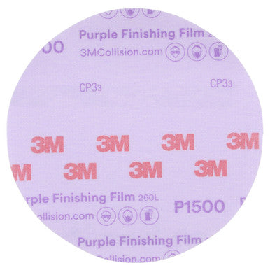 3M 30667 Hookit Purple Finishing Film Abrasive Disc 260L, 6 in, P1500