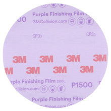 Load image into Gallery viewer, 3M 30667 Hookit Purple Finishing Film Abrasive Disc 260L, 6 in, P1500