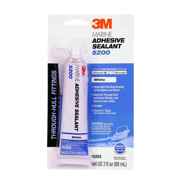 3M 05203 Marine Adhesive Sealant 5200, White, 3 oz Tube