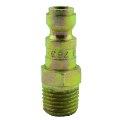 Milton 783 Air Plug Brass T-Style Air Tool Fitting 1/4-In NPT Male, Air Hose Quick Connect Fitting 300 PSI